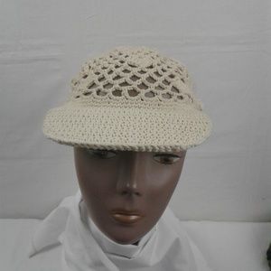 Women Crochet Cap Knit Hat Brim Tam